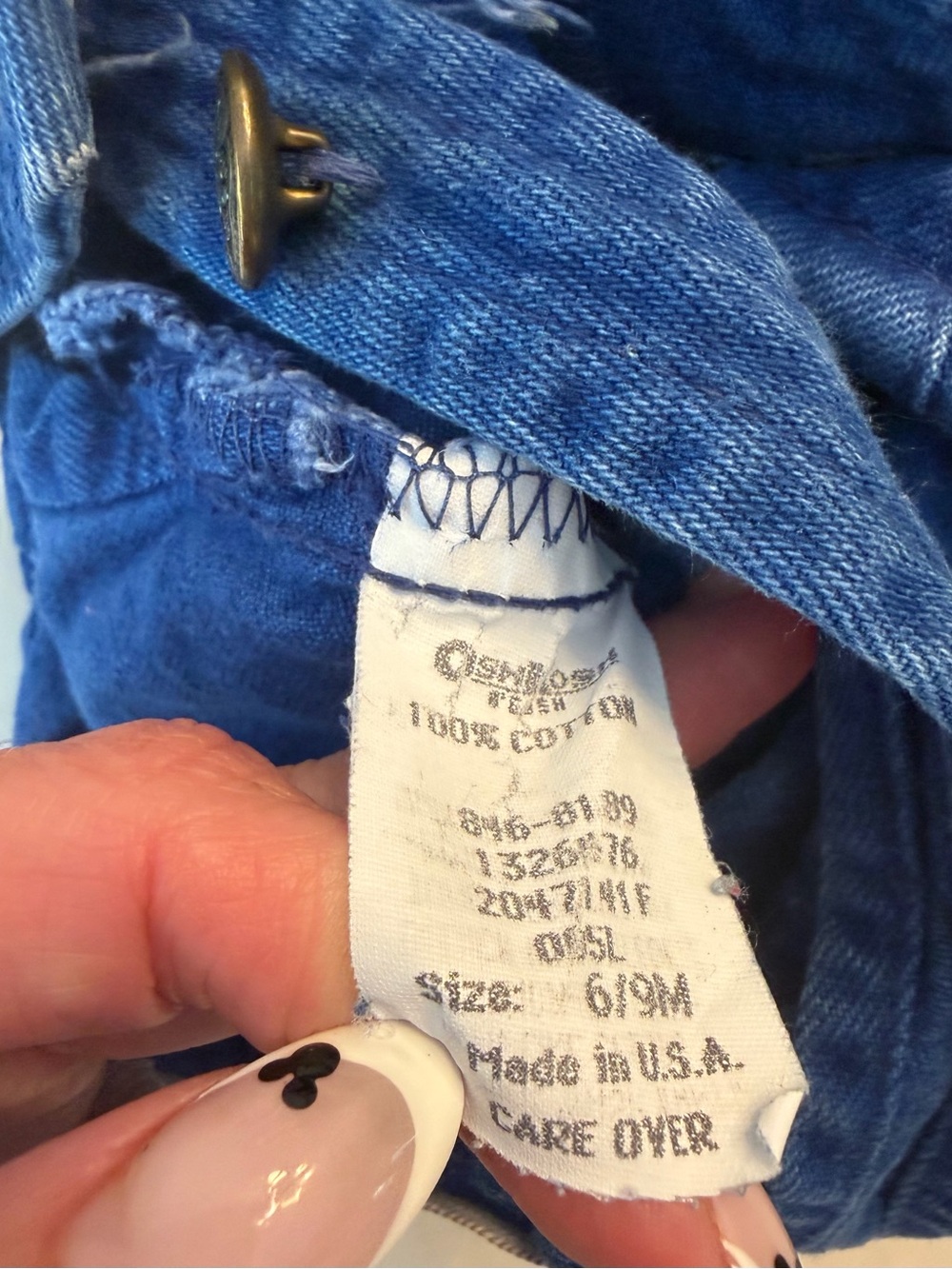 Vintage! OshKosh B’Gosh Denim Baby Overalls with Airplane Trim, sz 6-9months - Picture 11 of 12
